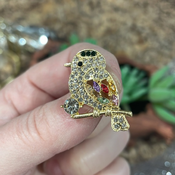 Cubic Zirconia Bird Pin - Picture 7 of 7